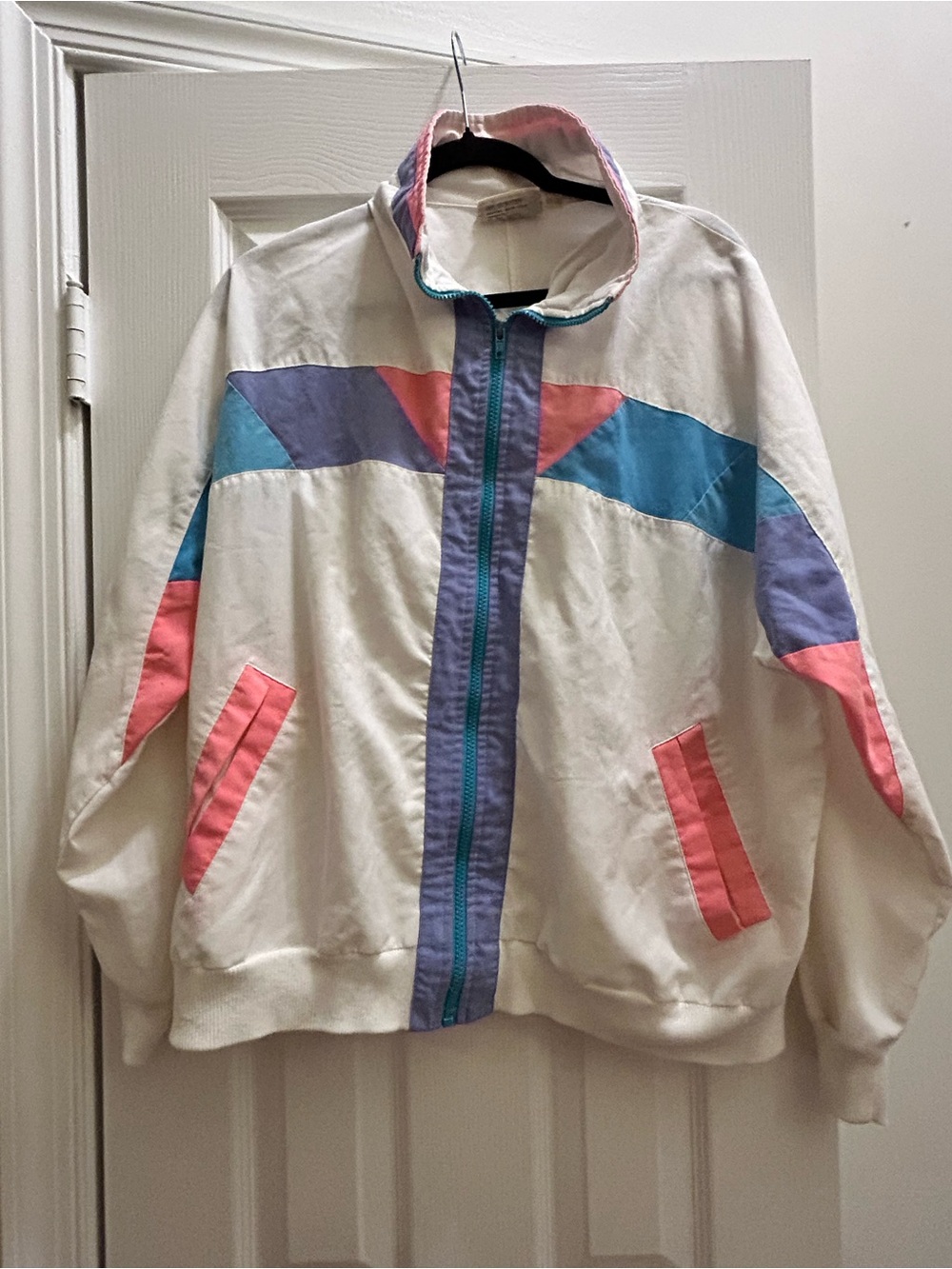 Westside Connection Vintage 80s Retro Colorblock Bomber Jacket Large
